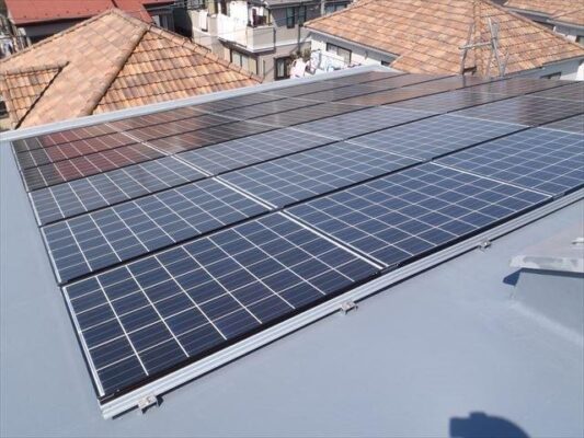 設置後。マンションにも太陽光は設置可能です。